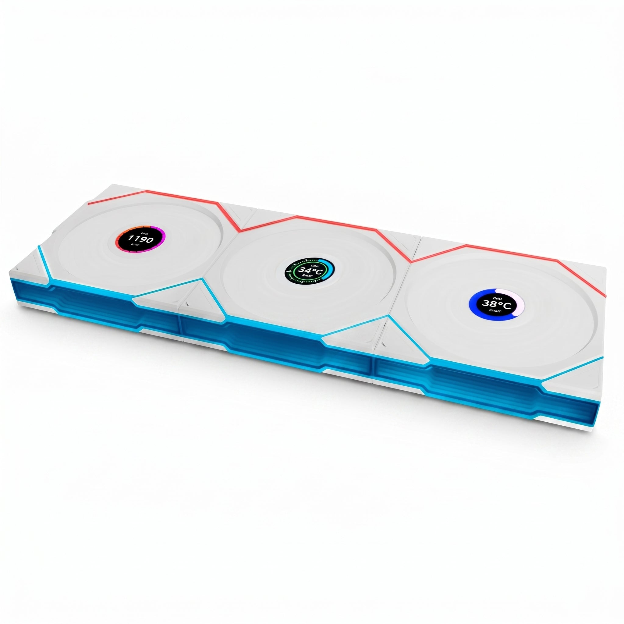 Kit de Ventiladores Lian Li Unifan TL, Aspas Invertidas Wireless LCD, 3x120mm, Blanco.