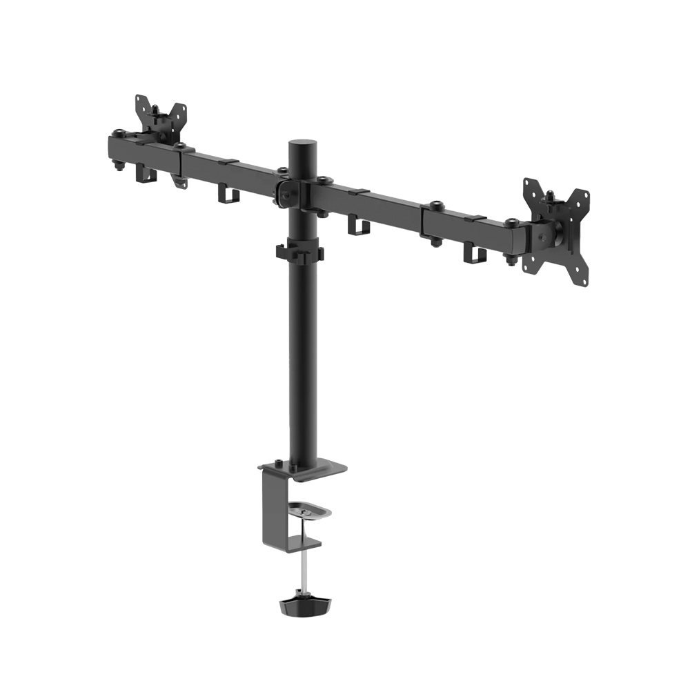 Soporte Monitor Naceb (NA-0211) 2 Monitores, 10" a 32" | Soporta 10Kg,  Negro