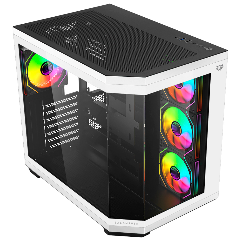 Gabinete Balam Rush Tank Master 9600TB - ATX - Blanco/Negro