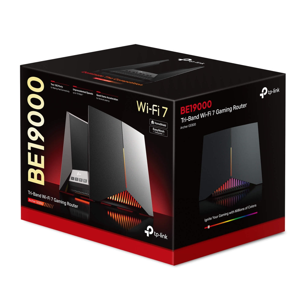 TP-Link Router Gaming Archer GE800, Wi-Fi 7, Triple Banda 2.4/5/6 GHz, 8 Antenas Internas