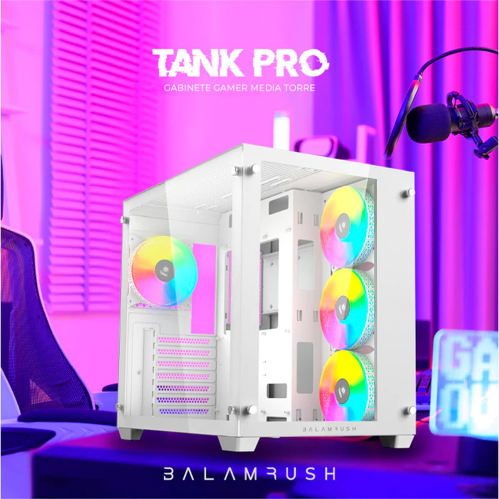 Gabinete Balam Rush Tank Pro GM930 Legend Series Blanco - ATX