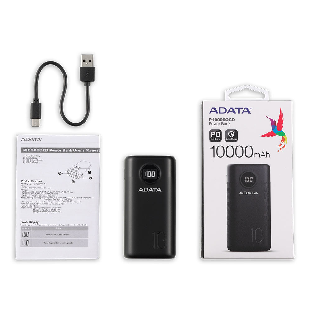 POWER BANK ADATA P10000QCD 10000MAH