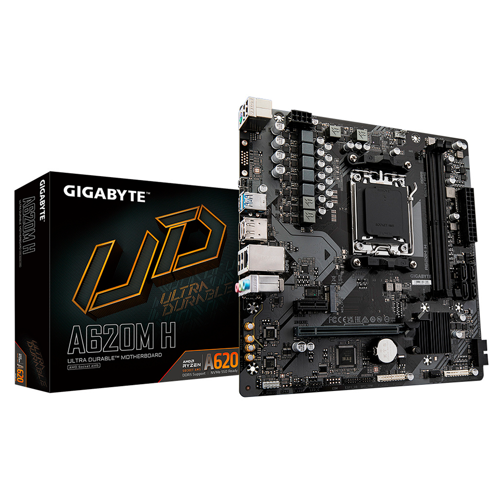 Tarjeta Madre GIGABYTE A620M-H, S-AM5, Micro ATX, Compatible con DDR5
