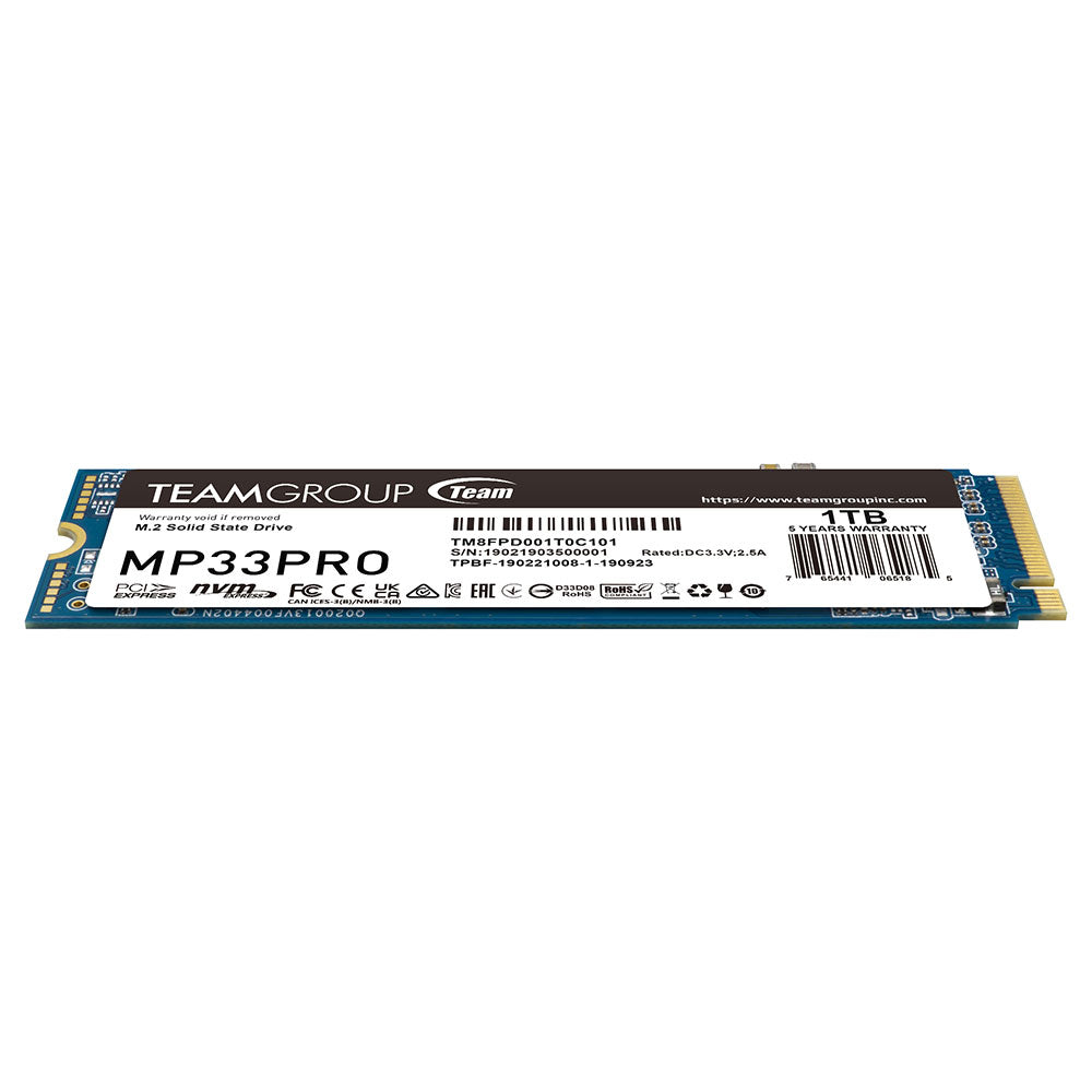 Unidad de estado Solido M.2 TEAMGROUP TEAM MP33 PRO 1TB NVME