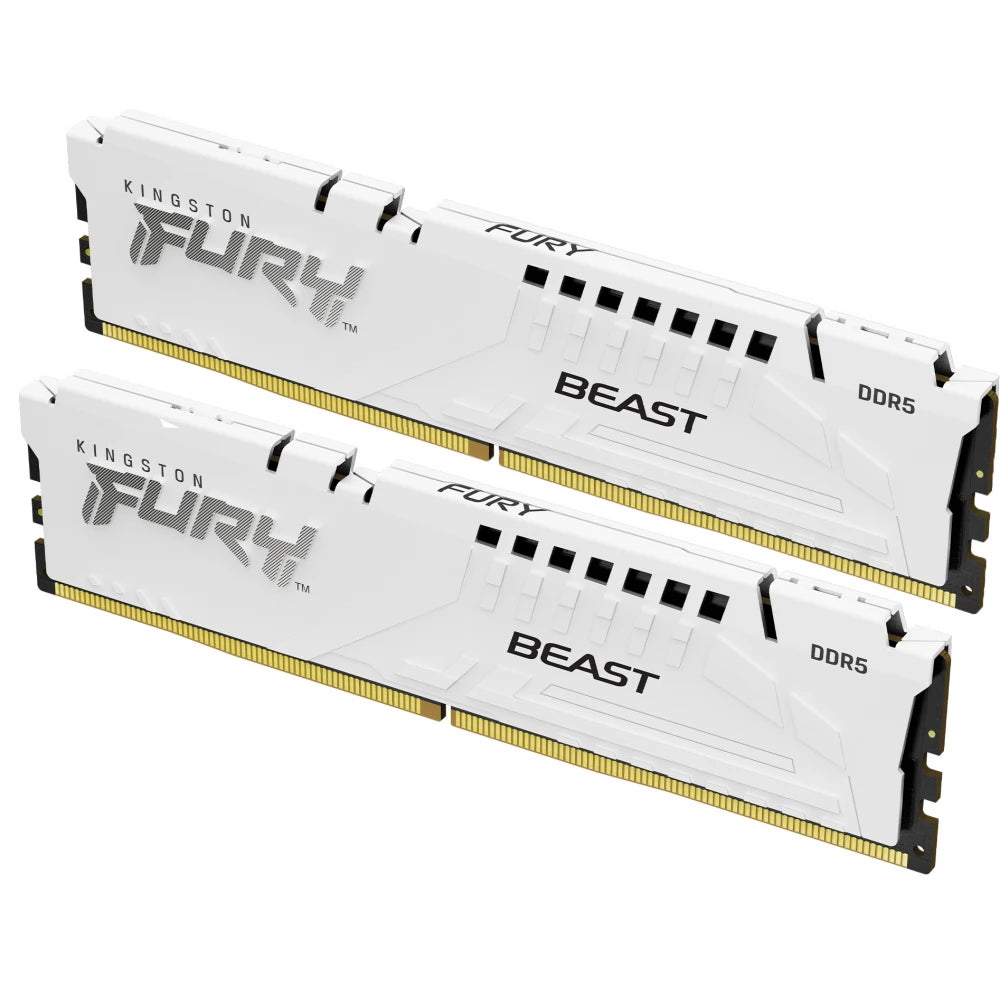 Kit de Memoria RAM DIMM Kingston Fury Beast 64GB Kit 2x32 GB DDR5 6000Mts CL36 Blanca