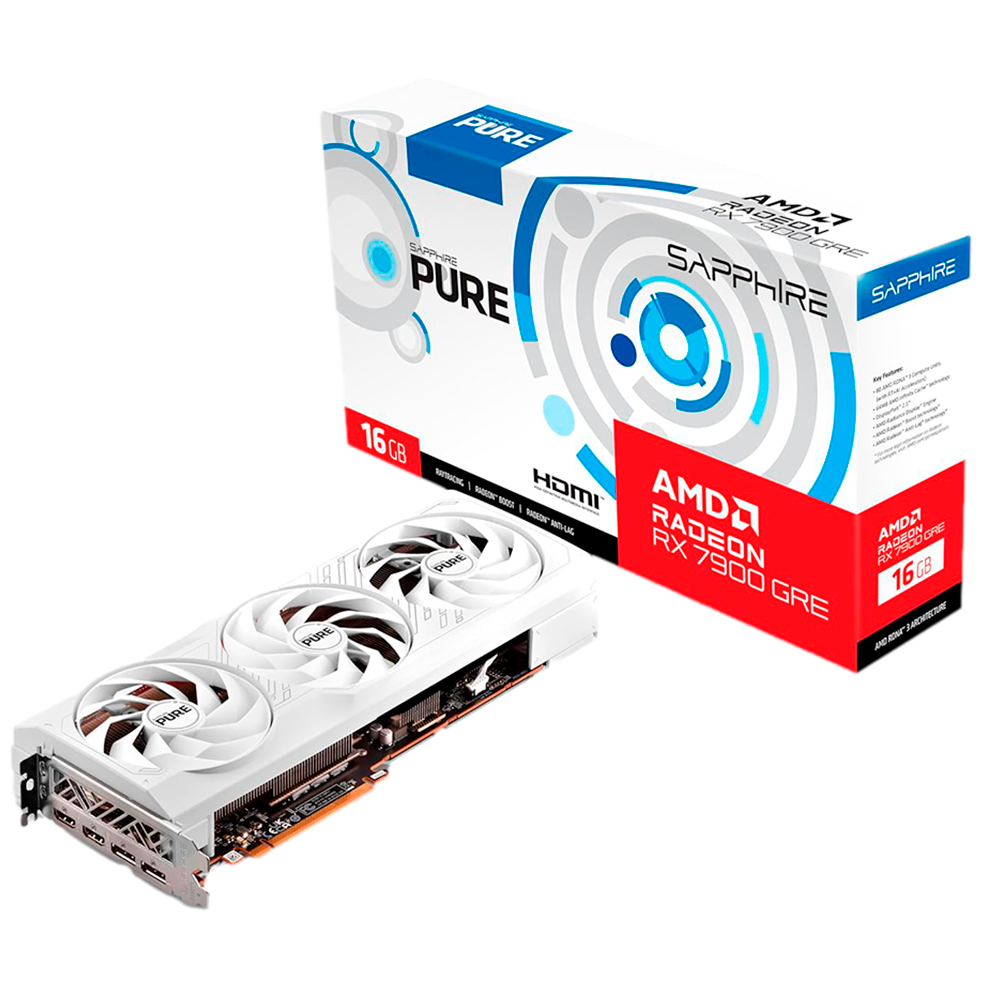 Tarjeta de Video Sapphire PURE AMD Radeon RX 7900 GRE - 16GB - White