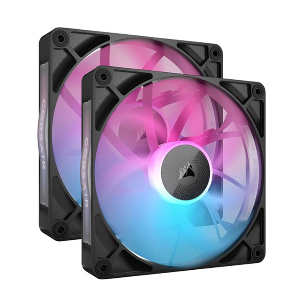 Ventilador Corsair iCUE LINK RX140 RGB, 140mm, 300 - 1700RPM, Negro - 2 Piezas