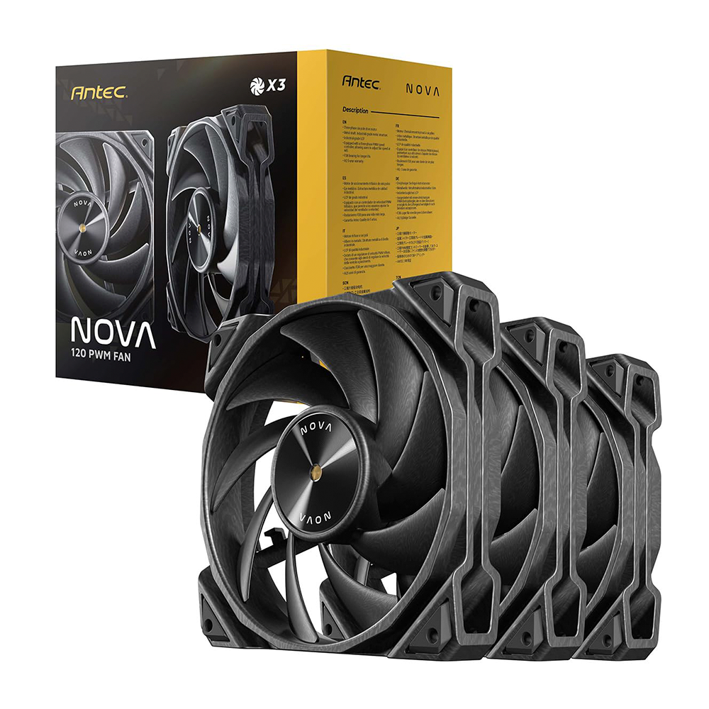 Kit de Ventiladores Antec Nova 120 3x120mm - Negro