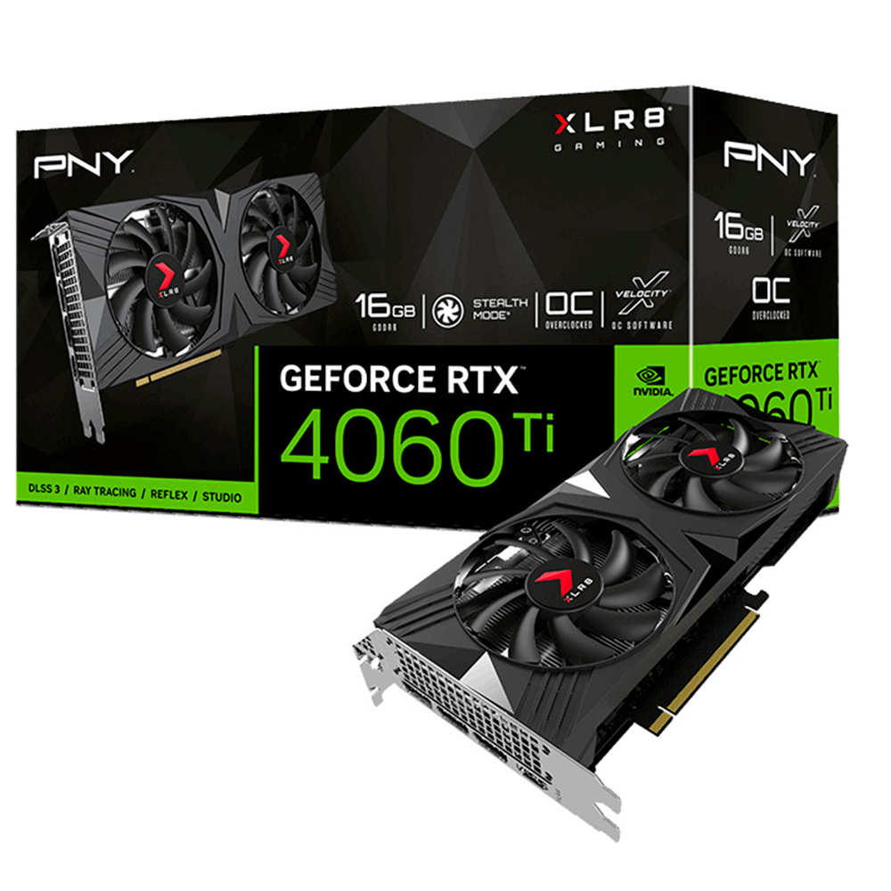 Tarjeta de Video PNY NVIDIA RTX 4060 Ti XLR8 Gaming VERTO Dual Fan - 16GB