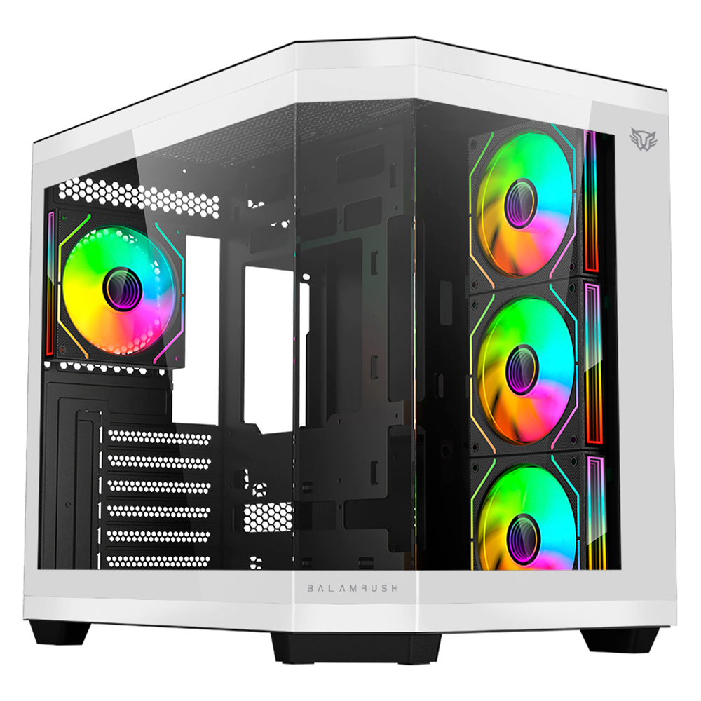 Gabinete Balam Rush Tank Master 9600TB - ATX - Blanco/Negro