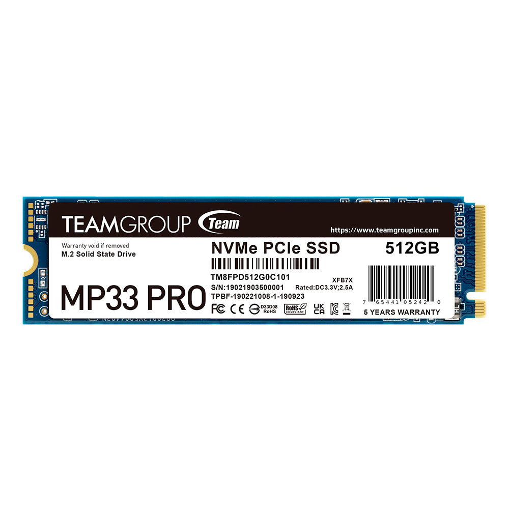 Unidad de estado Solido M.2 TEAMGROUP TEAM MP33 PRO 512GB NVME