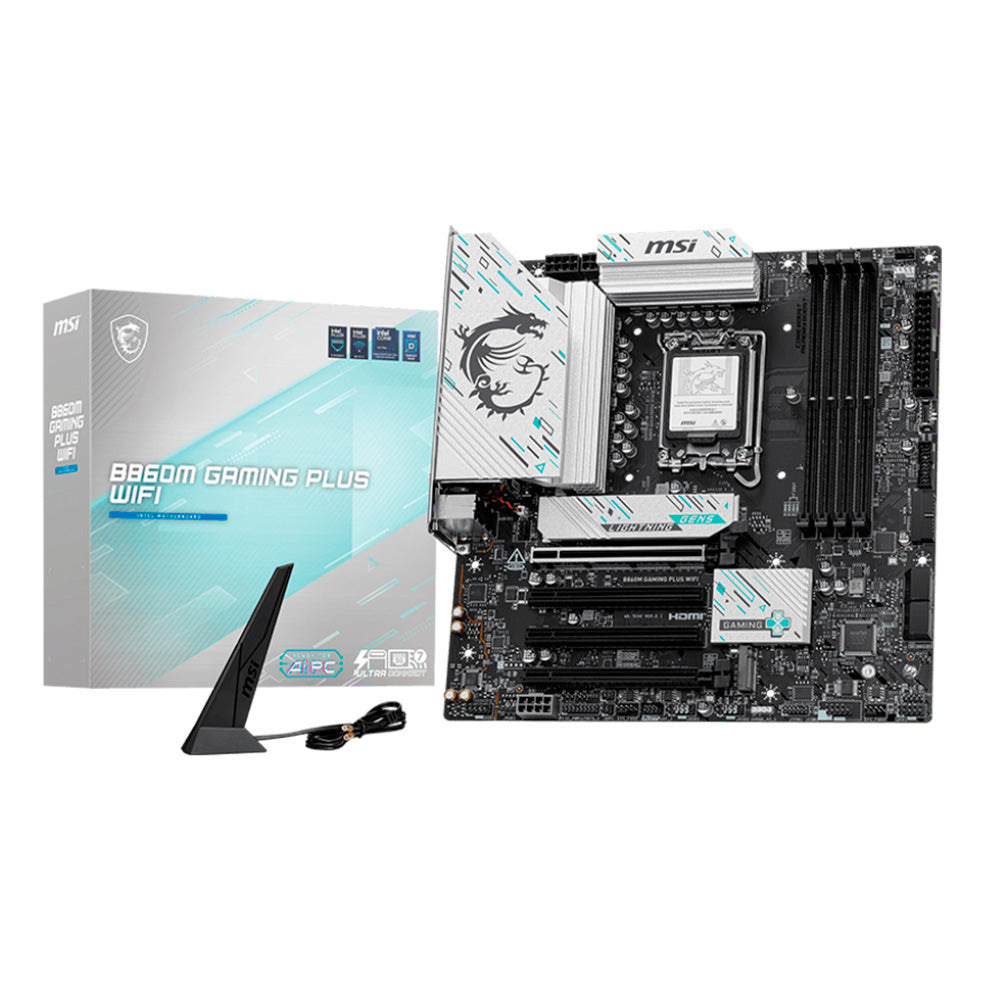 Tarjeta Madre MSI B860M GAMING PLUS WIFI, LGA 1851, Micro ATX, Compatible con DDR5