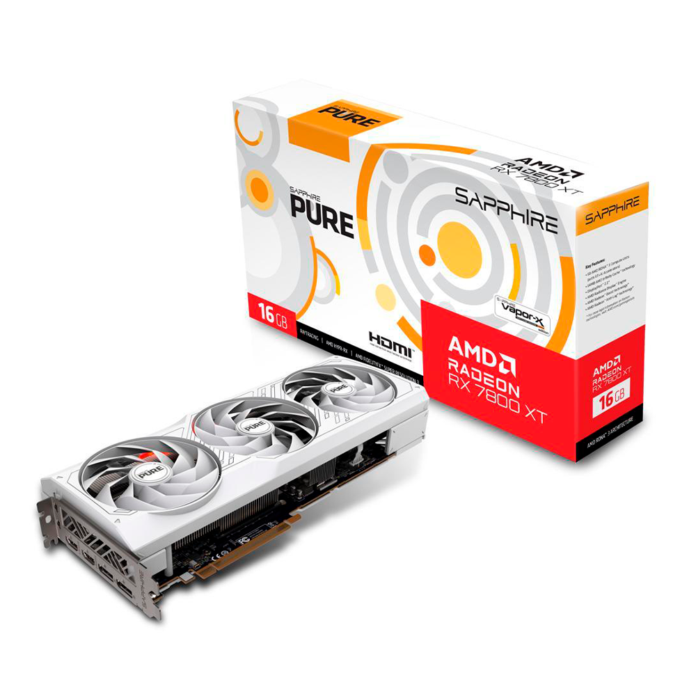 Tarjeta de Video SAPPHIRE PURE AMD Radeon RX 7800 XT - 16GB