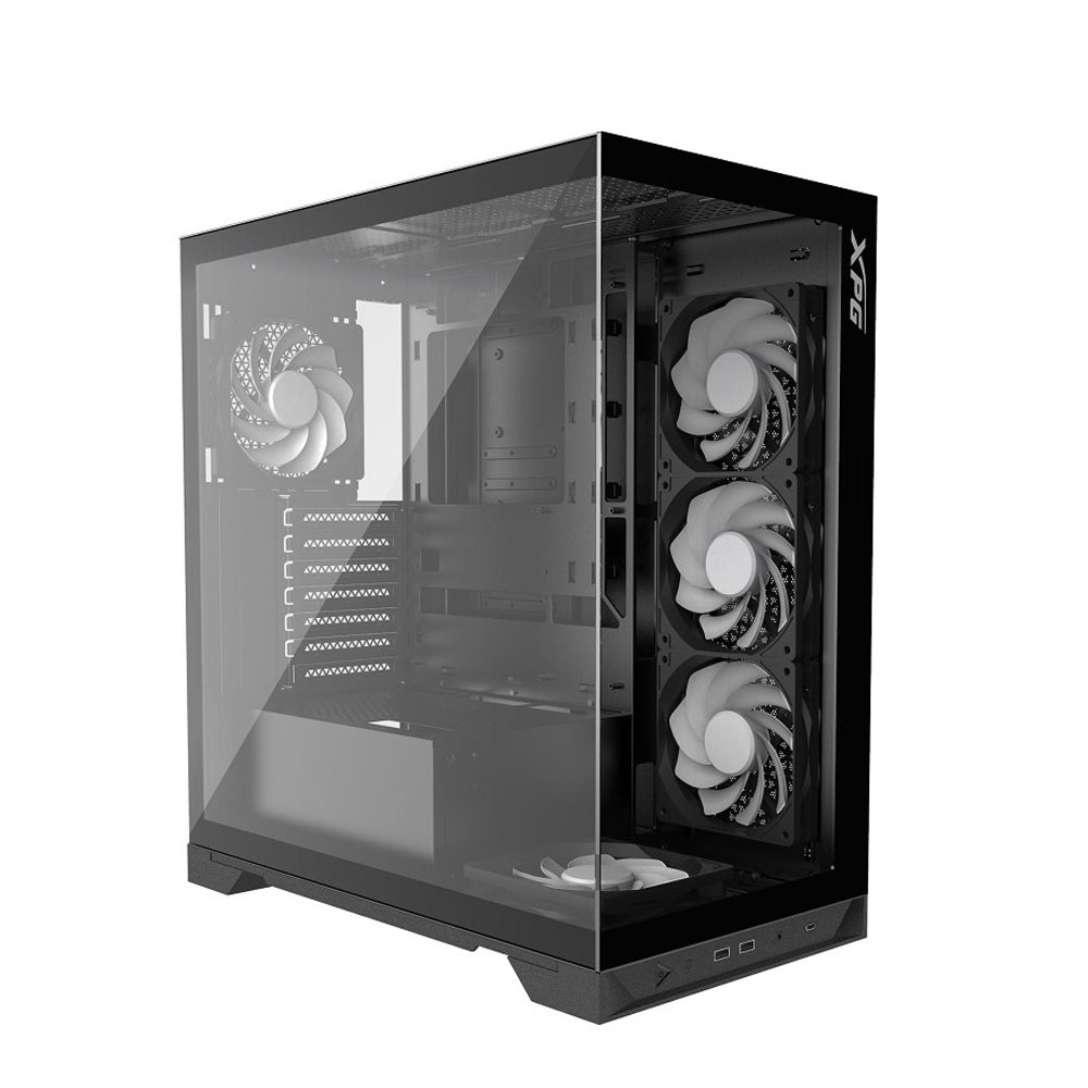 Gabinete Gamer XPG INVADER X con Ventana, Midi Tower, ATX - Negro (5 Ventiladores Incluidos)