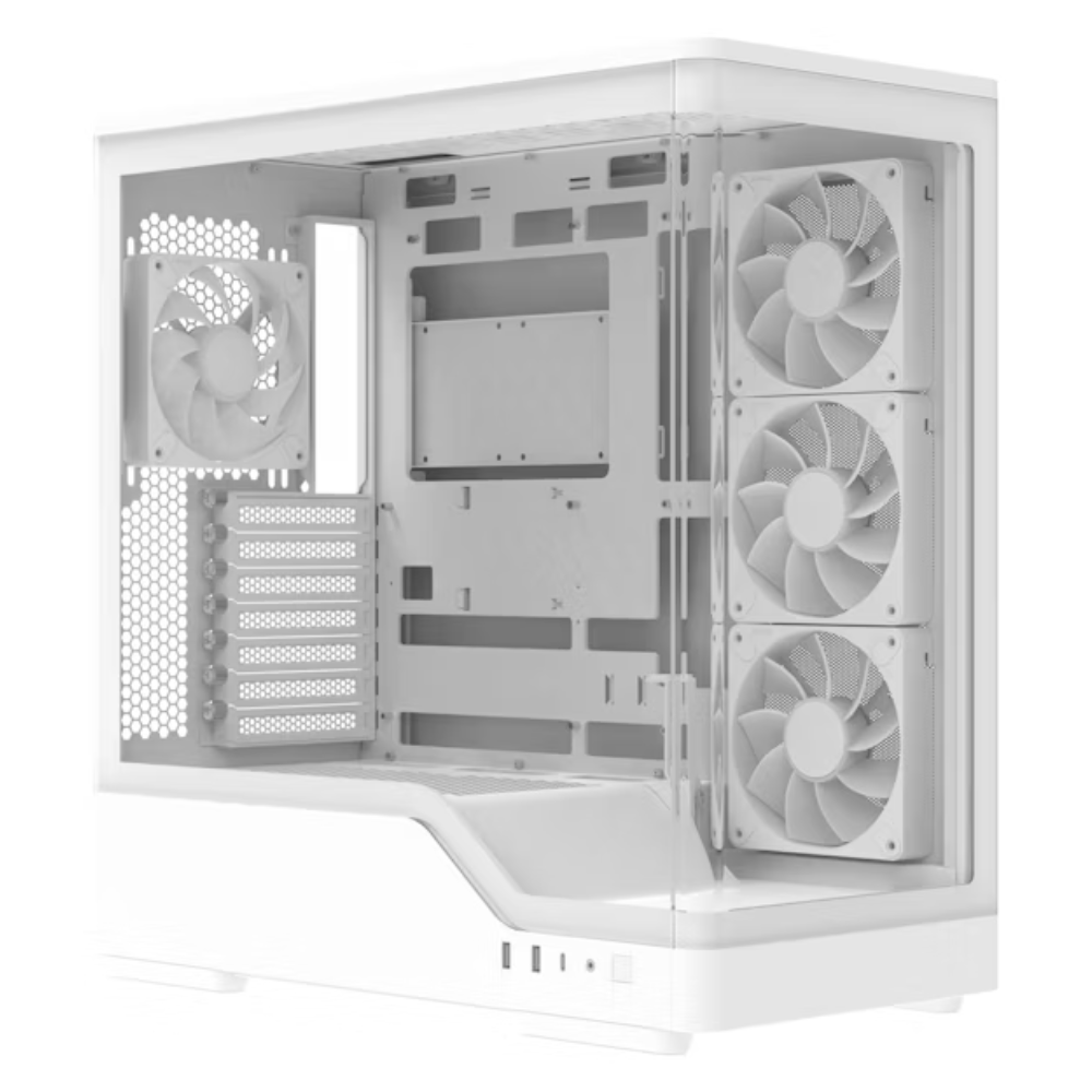 Gabinete Aerocool P500A | Incluye 4 Ventiladores | RGB | ATX | Blanco.