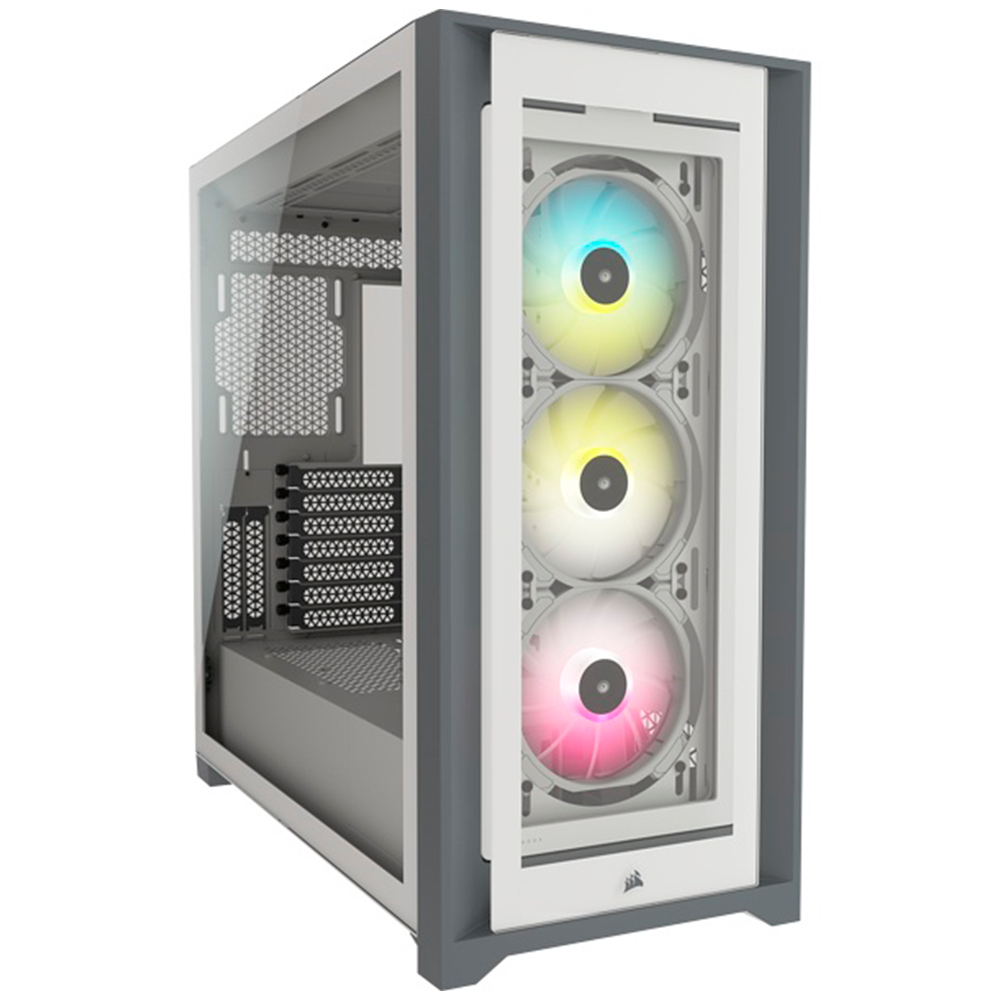 Gabinete CORSAIR 5000X RGB Cristal Templado White - ATX