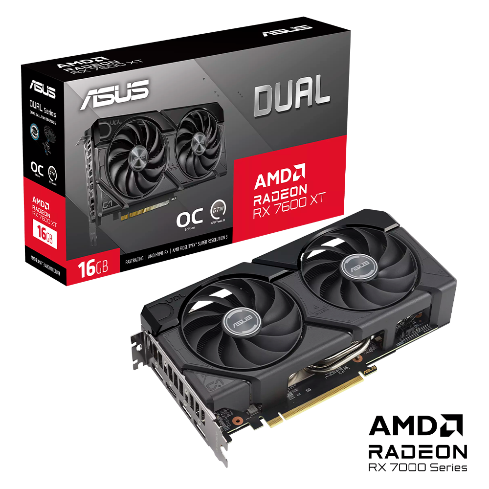 Tarjeta de Video ASUS Dual AMD Radeon RX 7600 XT OC - 16GB