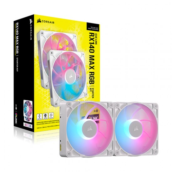 Ventilador Corsair iCUE LINK RX140 RGB- 2x 140mm - Blanco