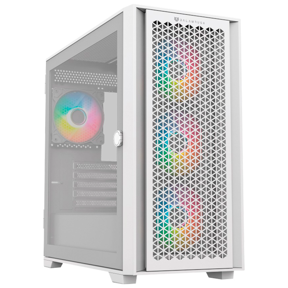 Gabinete Balam Rush Carbono Twin Mate 8000 - Micro-ATX - Cristal/Mesh - Blanco