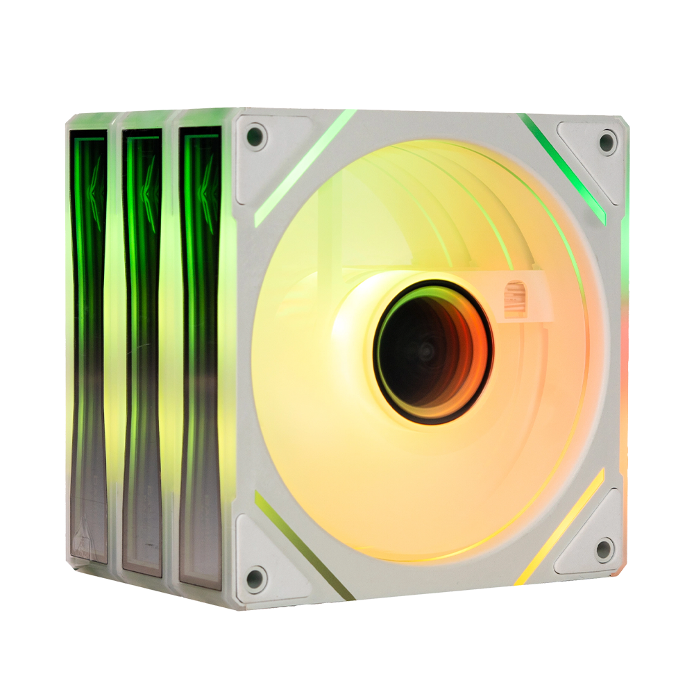 Kit de Ventiladores Naceb (Na-0650B)  120mm, ARGB, Blanco