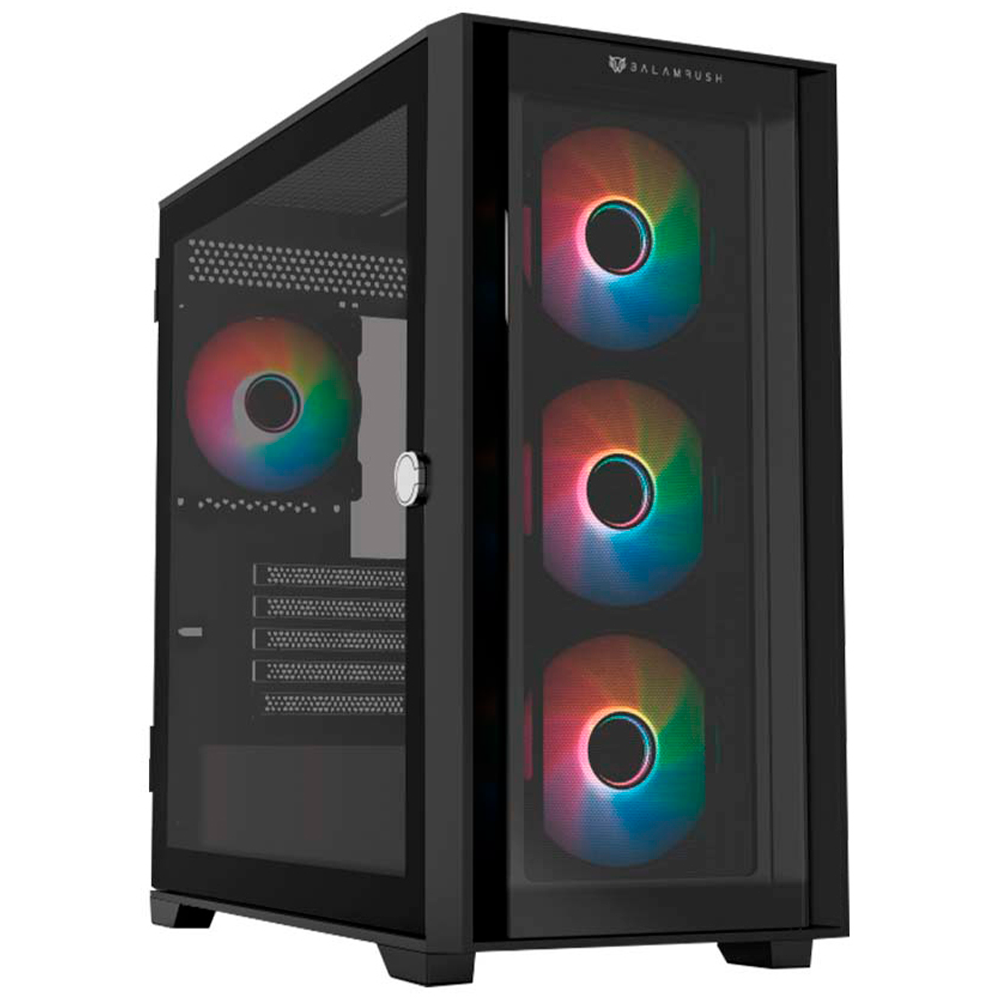 Gabinete Balam Rush Carbono Twin Mate 8000 - Micro-ATX - Cristal/Mesh - Negro