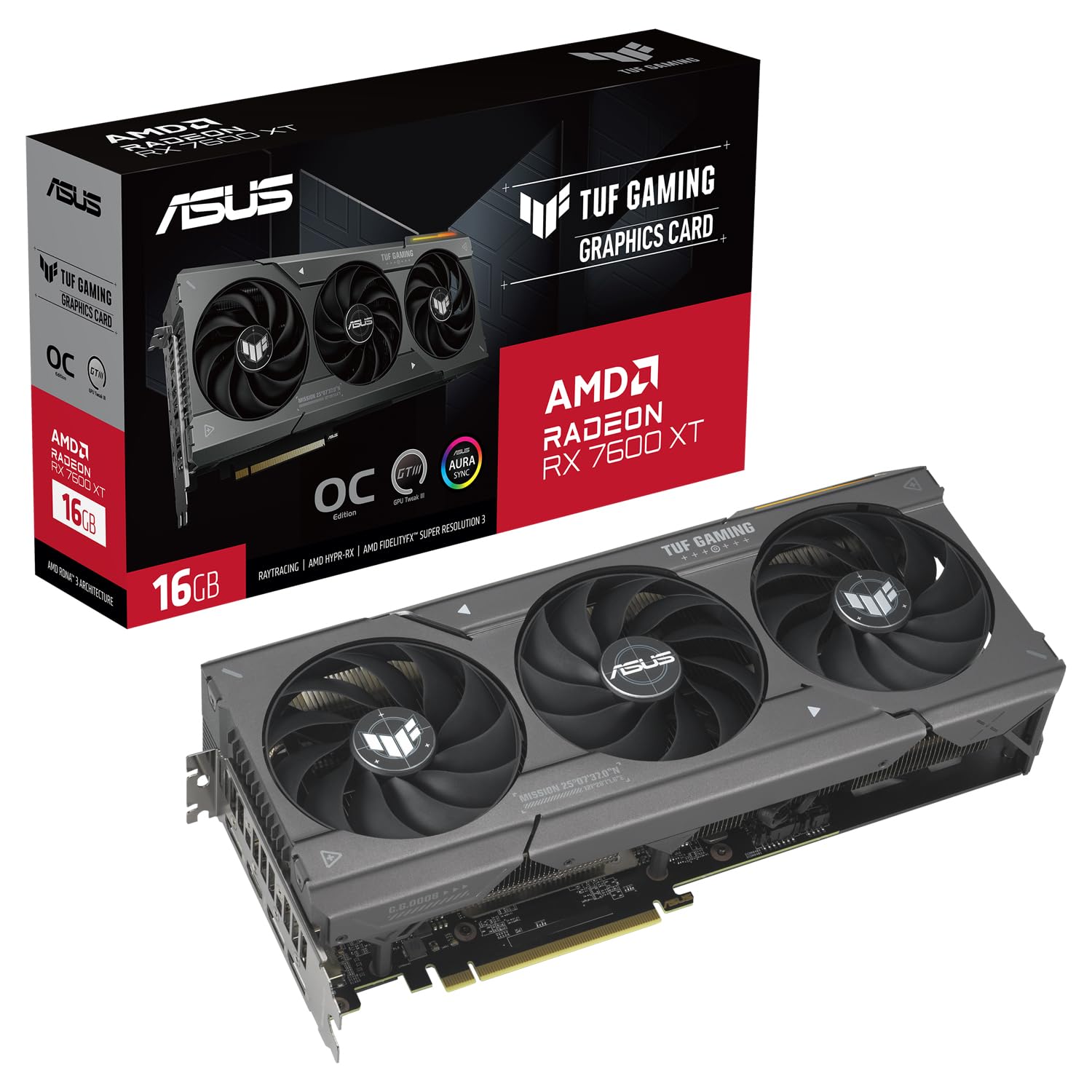 Tarjeta de Video ASUS AMD TUF Gaming Radeon RX 7600 XT OC, 16GB 128-bit GDDR6