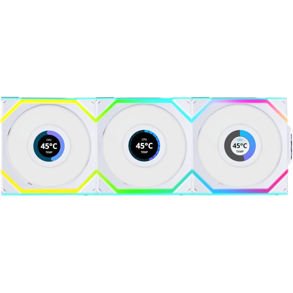 Kit de Ventiladores Lian Li Unifan Sl White Wireless LCD 120mm ARGB