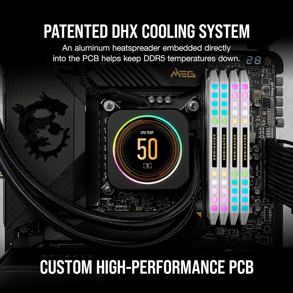 Kit Memoria RAM Corsair Dominator Platinum RGB Negra DDR5, 5600MHz, 64GB - 2 x 32GB