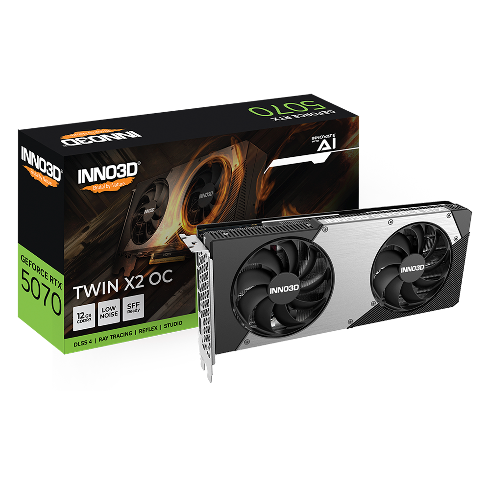 Tarjeta de Video Inno3D Nvidia GeForce RTX 5070 Twin X2 OC 12GB