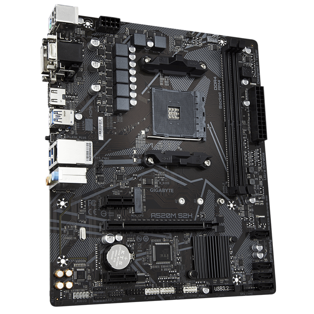 Tarjeta Madre Gigabyte A520M S2H | Micro-ATX, Socket AM4, AMD A520, 64GB DDR4, HDMI para AMD