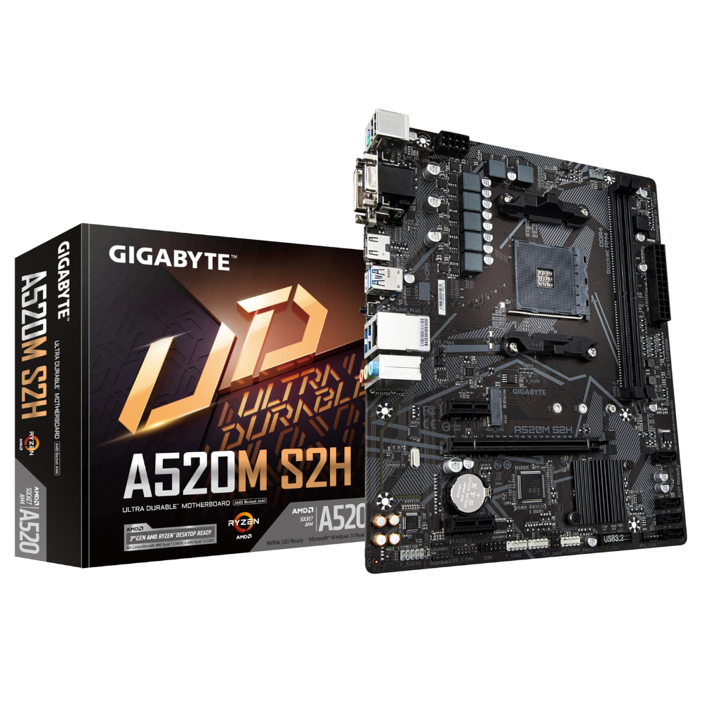 Tarjeta Madre Gigabyte A520M S2H | Micro-ATX, Socket AM4, AMD A520, 64GB DDR4, HDMI para AMD