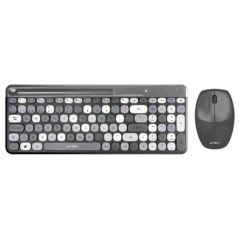Kit Teclado Y Mouse Acteck Creator Chic MK470 | Inalámbrico | Gris
