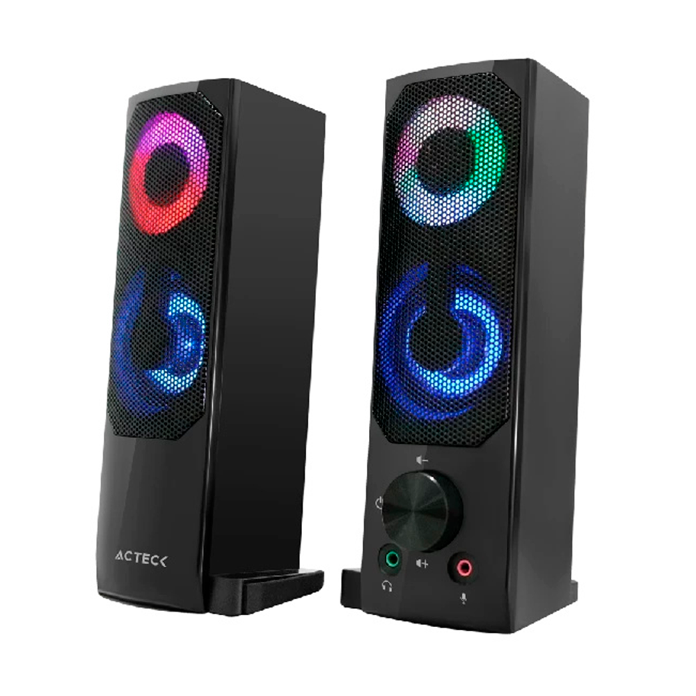 Acteck Bocinas Elant Brick, Alámbrico, 3W RMS, 3.5mm, Negro.