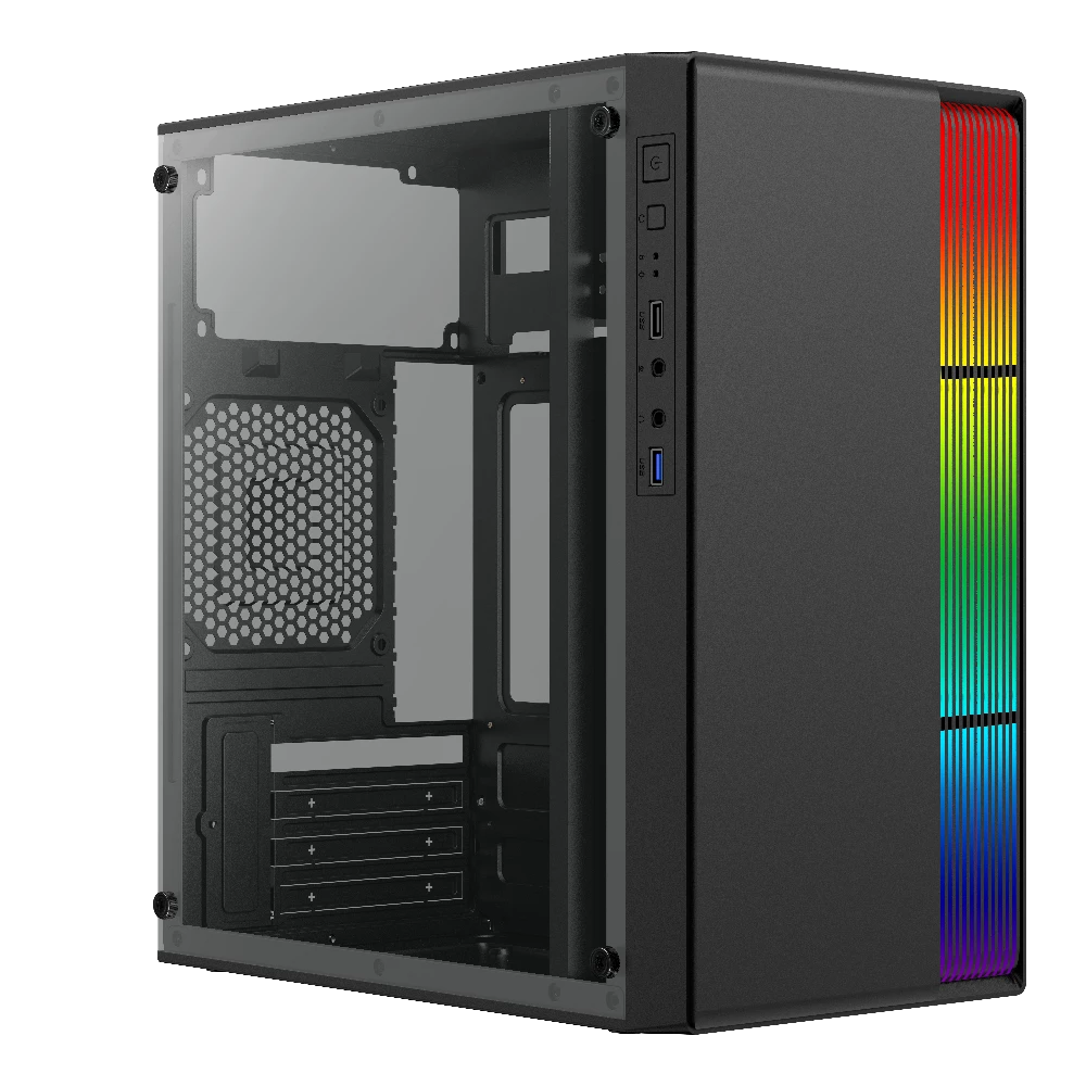 Gabinete Acteck Fusion II GI440 | Micro ATX | Inluye Fuente 500W | Negro