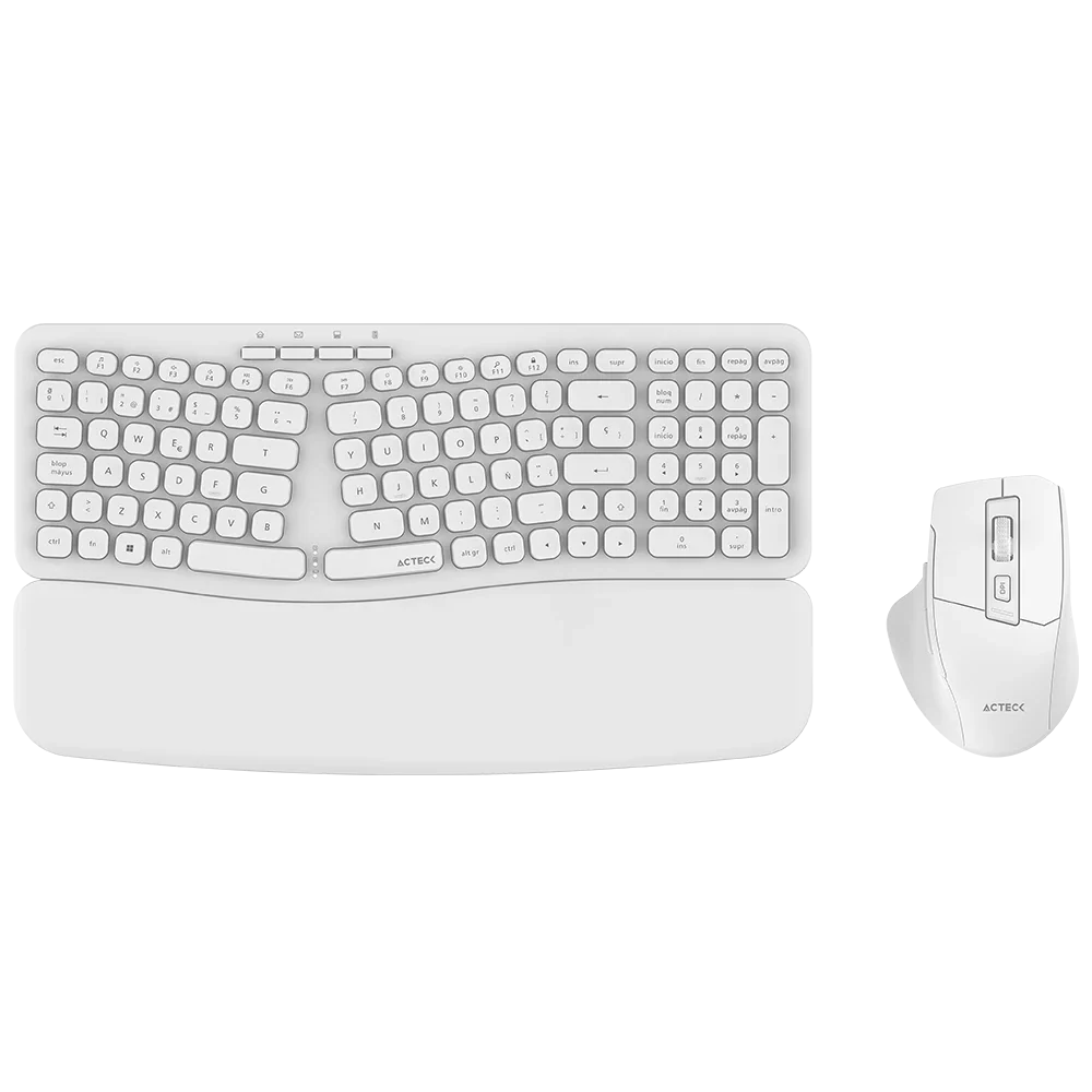 Kit Teclado Y Mouse Acteck Ultra Confort Mk650 Inalámbrico | Blanco