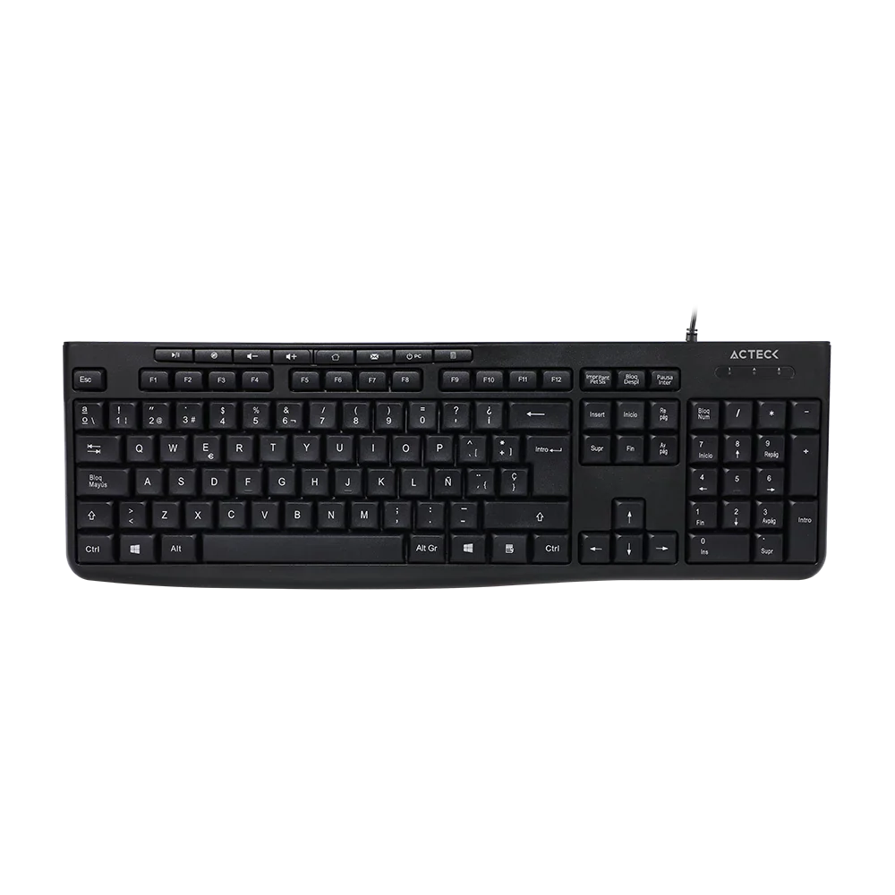 Teclado Alámbrico Acteck Inspire Prime TA222 | Multimedia | Negro