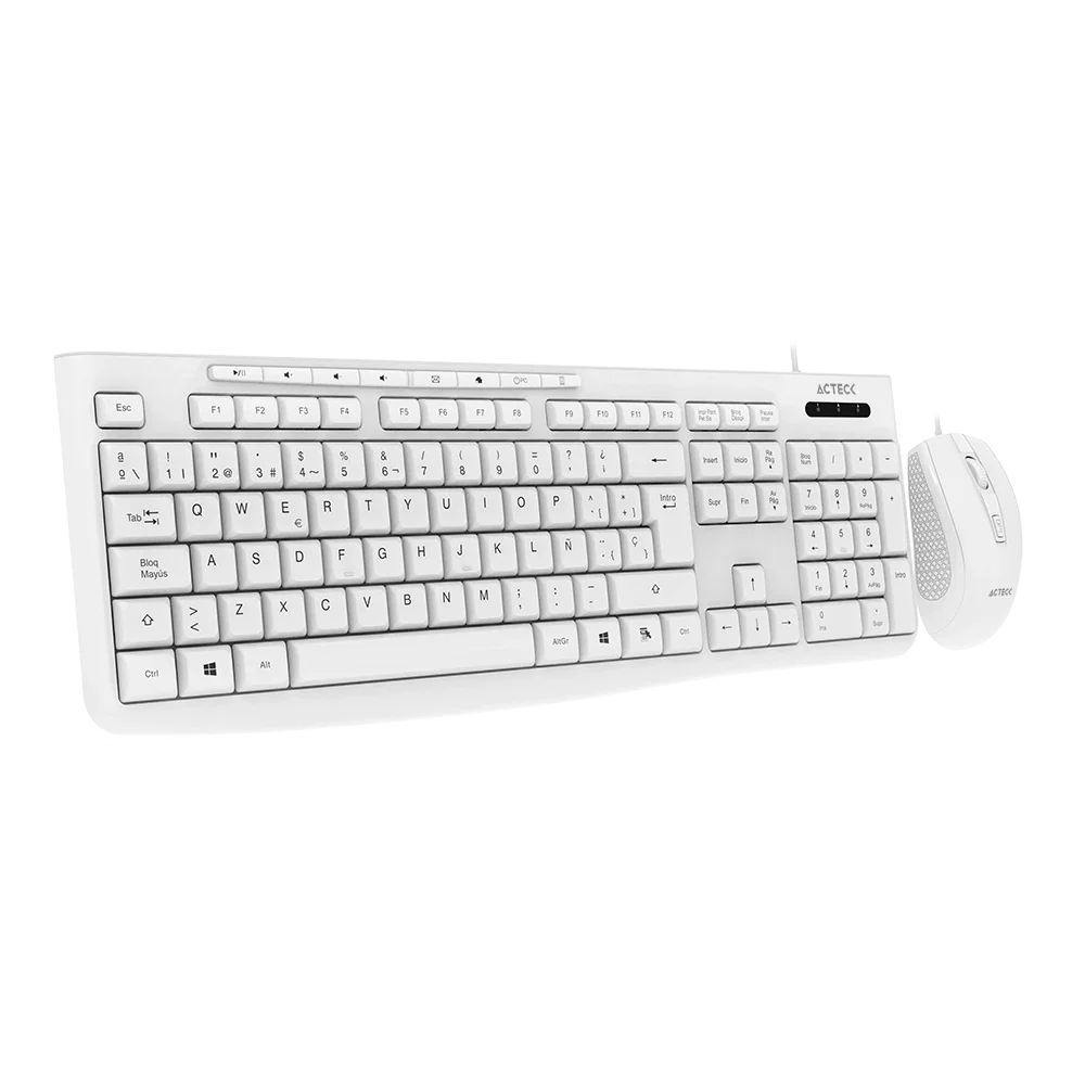 Kit Teclado Y Mouse Alámbrico Acteck Creator Prime MK455 Alámbrico | Blanco