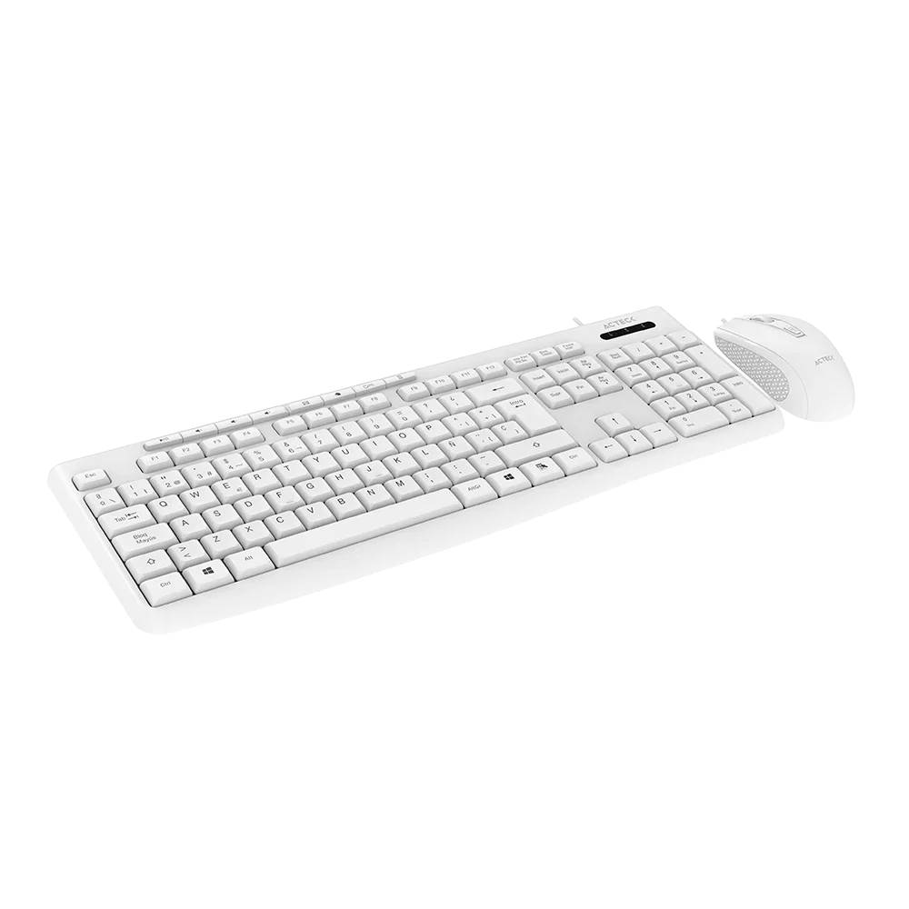 Kit Teclado Y Mouse Alámbrico Acteck Creator Prime MK455 Alámbrico | Blanco