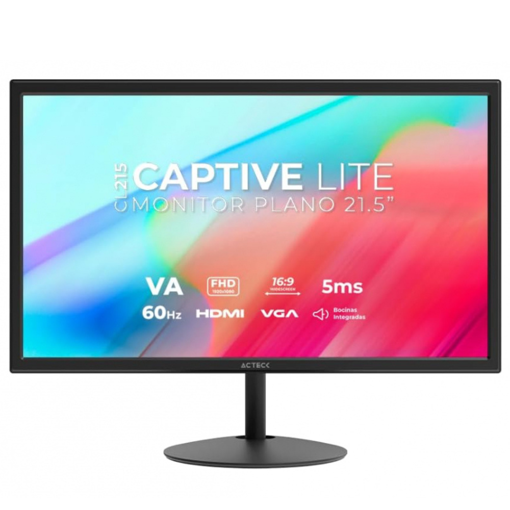 Monitor Acteck Captive Lite CL215 LCD 21.5", 1920x1080 Full HD, 60Hz, Bocinas Integradas, Negro
