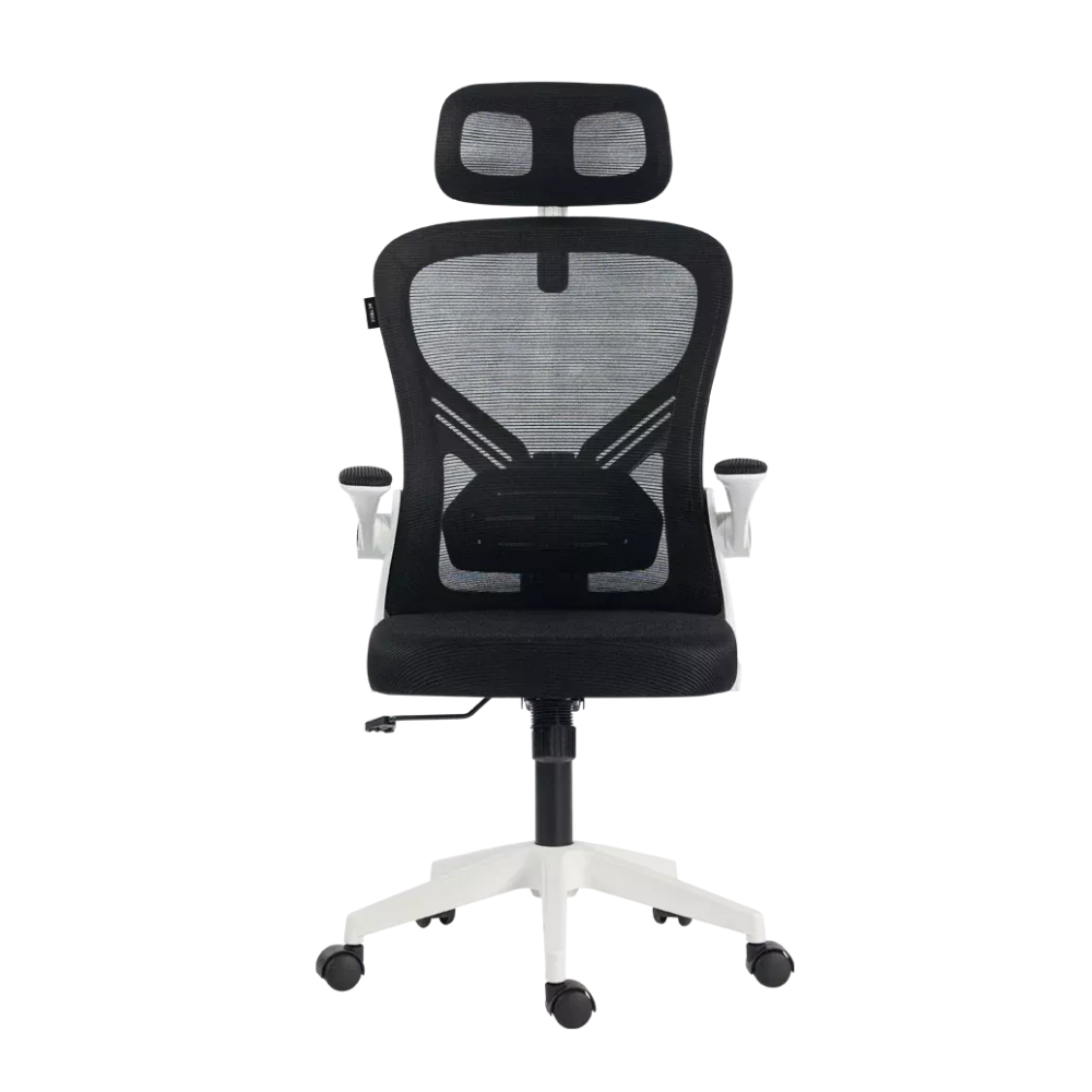 Acteck Silla Ejecutiva Flux Base EC343HR, Blanco/Negro.