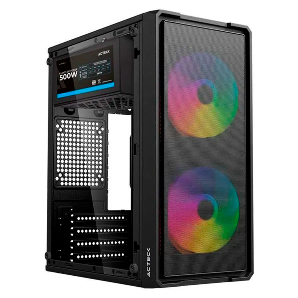 Gabinete Acteck Doom Ultra Mesh GI750C, Micro ATX, Incluye 2 Ventiladores, Negro