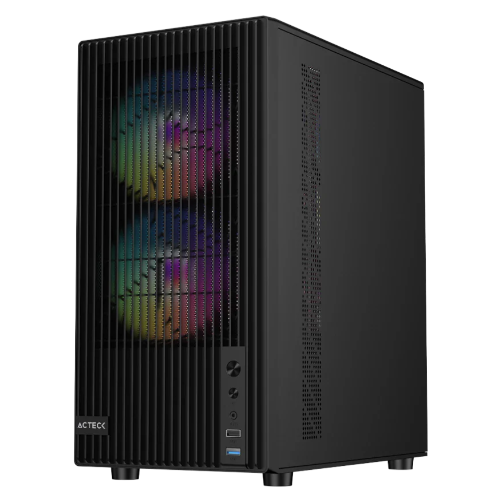 Gabinete Acteck Zyron GC606, Micro-ATX, Incluye 3 ventiladores 120 mm, Negro
