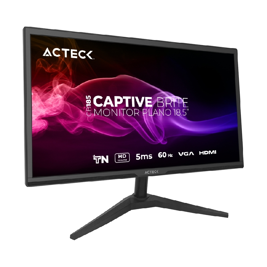 Monitor Acteck Captive Brite CB186 LED 18.5", 1366x768 HD, 60Hz, HDMI, Negro