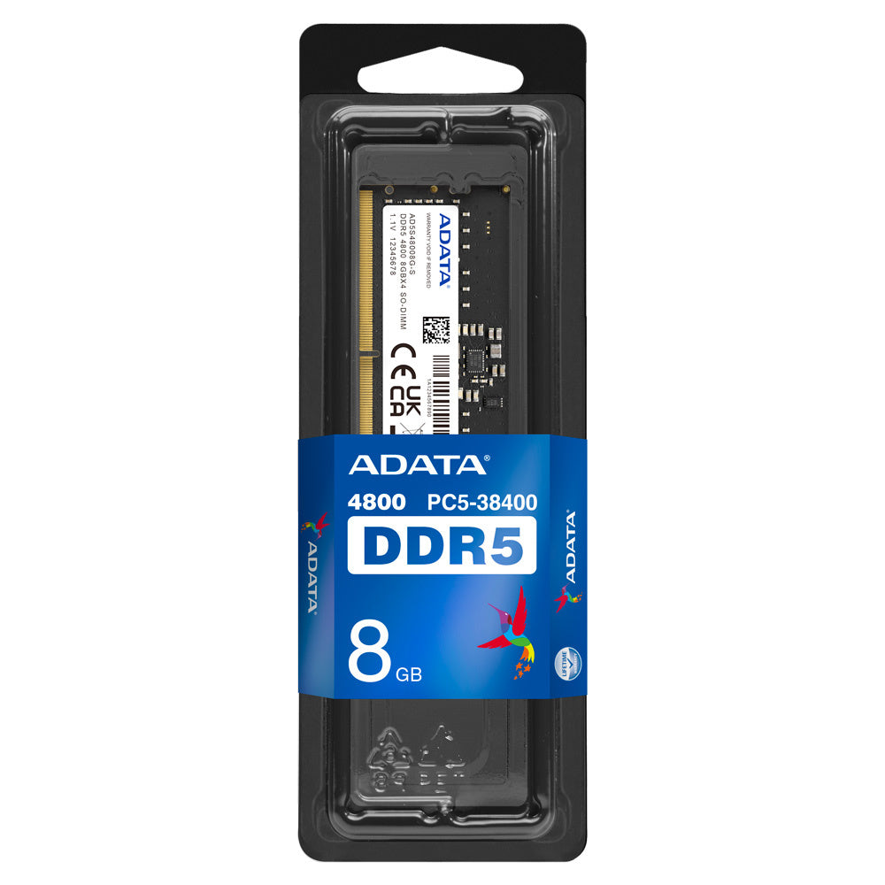 Memoria RAM Adata DDR5, 8GB, 4800MHz, CL40, SODIMM.