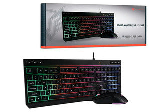 Kit Gamer de Teclado y Mouse Balam Rush SQUAD MASTER PLUS KTM555  Alambrico  USB - Negro