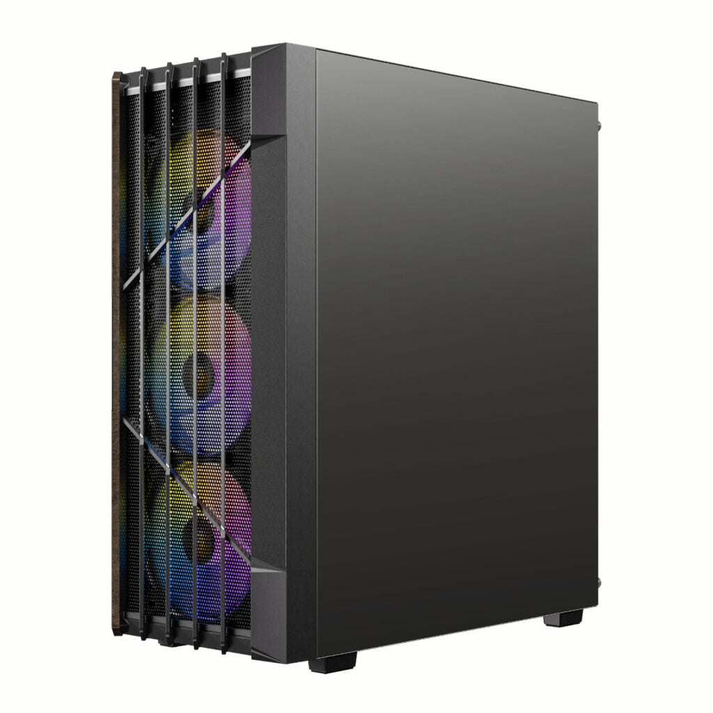 Gabinete Anteck AX63 Wood ARGB- ATX- Negro