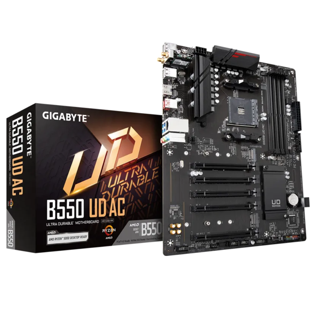 Tarjeta Madre Gigabyte B550 UD AC | Socket AM4 |4*DDR4 | 3200MHz | WiFi | ATX, RGB Fusion