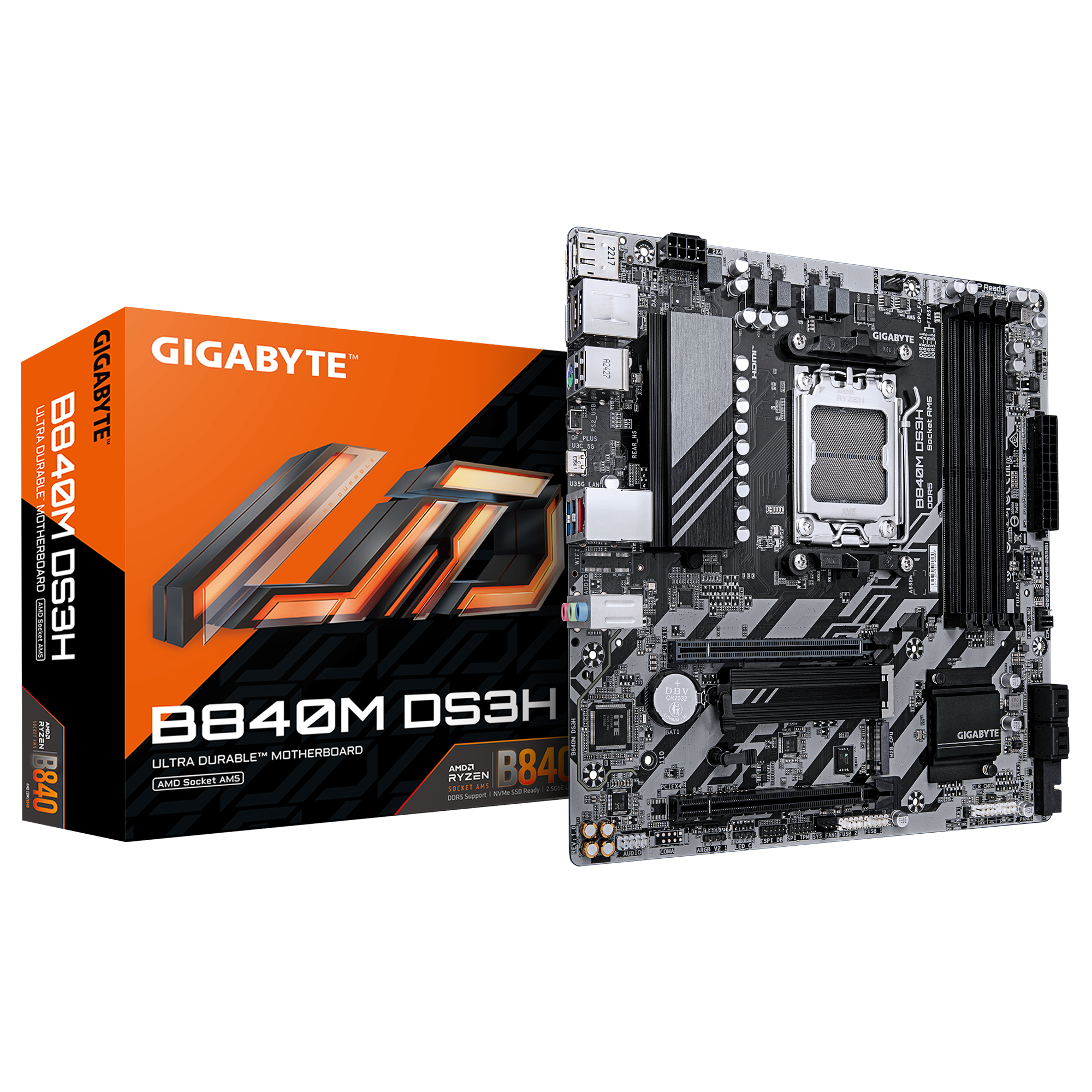 Tarjeta Madre Gigabyte B840M DS3H | Socket AM5 | Micro ATX