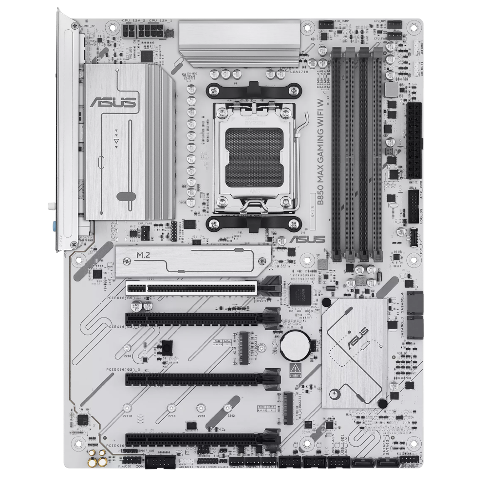 MB ASUS B850 Max Gaming WiFi W, DDR5, PCIe 5.0, Wi Fi 6, 10Gb, Blanca.