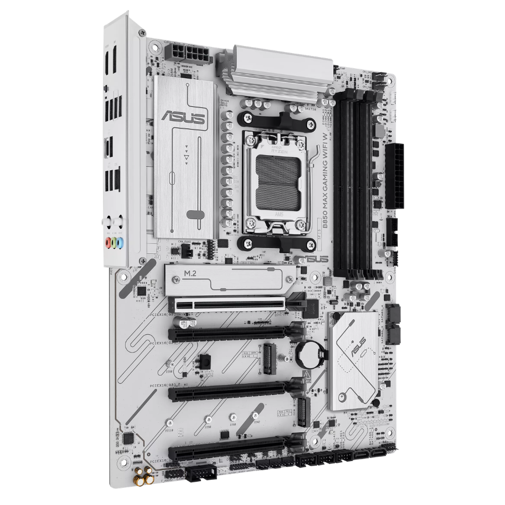 MB ASUS B850 Max Gaming WiFi W, DDR5, PCIe 5.0, Wi Fi 6, 10Gb, Blanca.